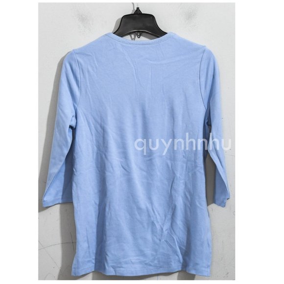 Orvis Ladies' ¾ Sleeve Split Neck Pima  Cotton Top. - Picture 2 of 5